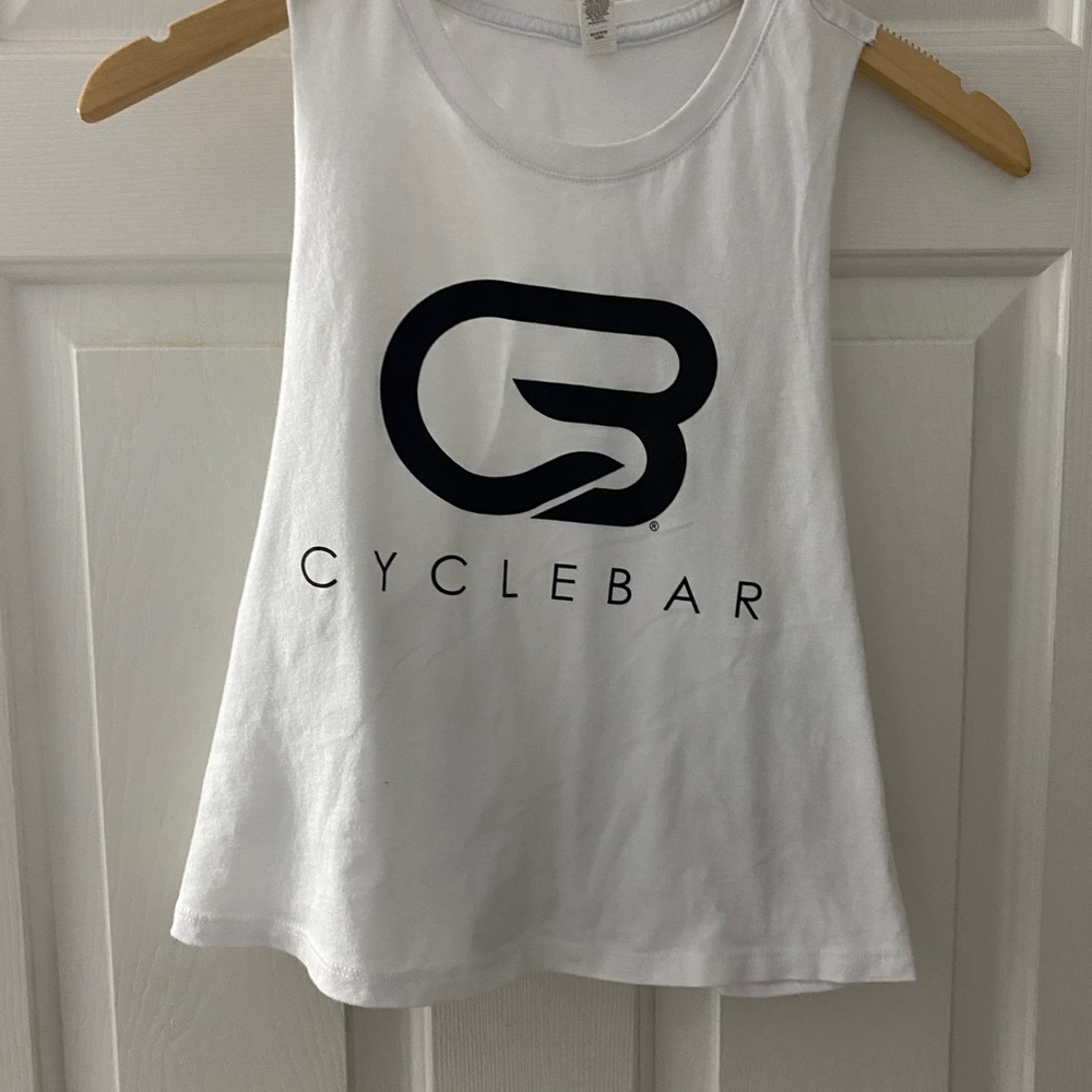 Bella Canvas White Tank Top with Black CycleBar Logo
